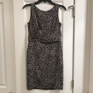 Ann Taylor Petite Silk Animal Print Sleeveless Dress